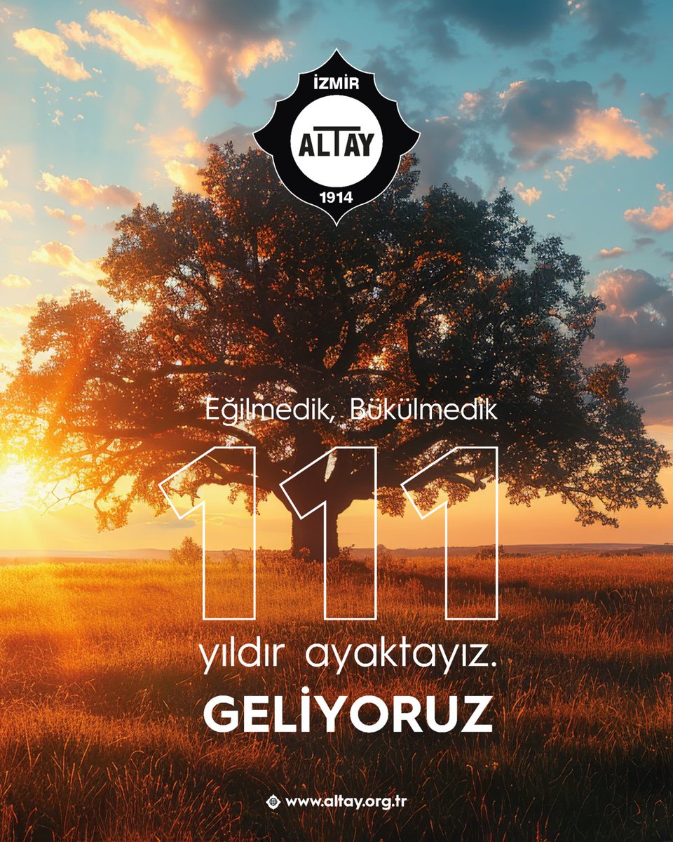 111 yıl boyunca yaşadığımız her an, bizi daha da güçlü kıldı. Eğilmedik, bükülmedik, çünkü arkamızda şanlı bir tarih var. Şimdi o tarihin gücüyle, yuvamıza dönüyoruz! GELİYORUZ!🖤🤍

#Altay111Yaşında #AltaySporKulübü #BüyükAltay