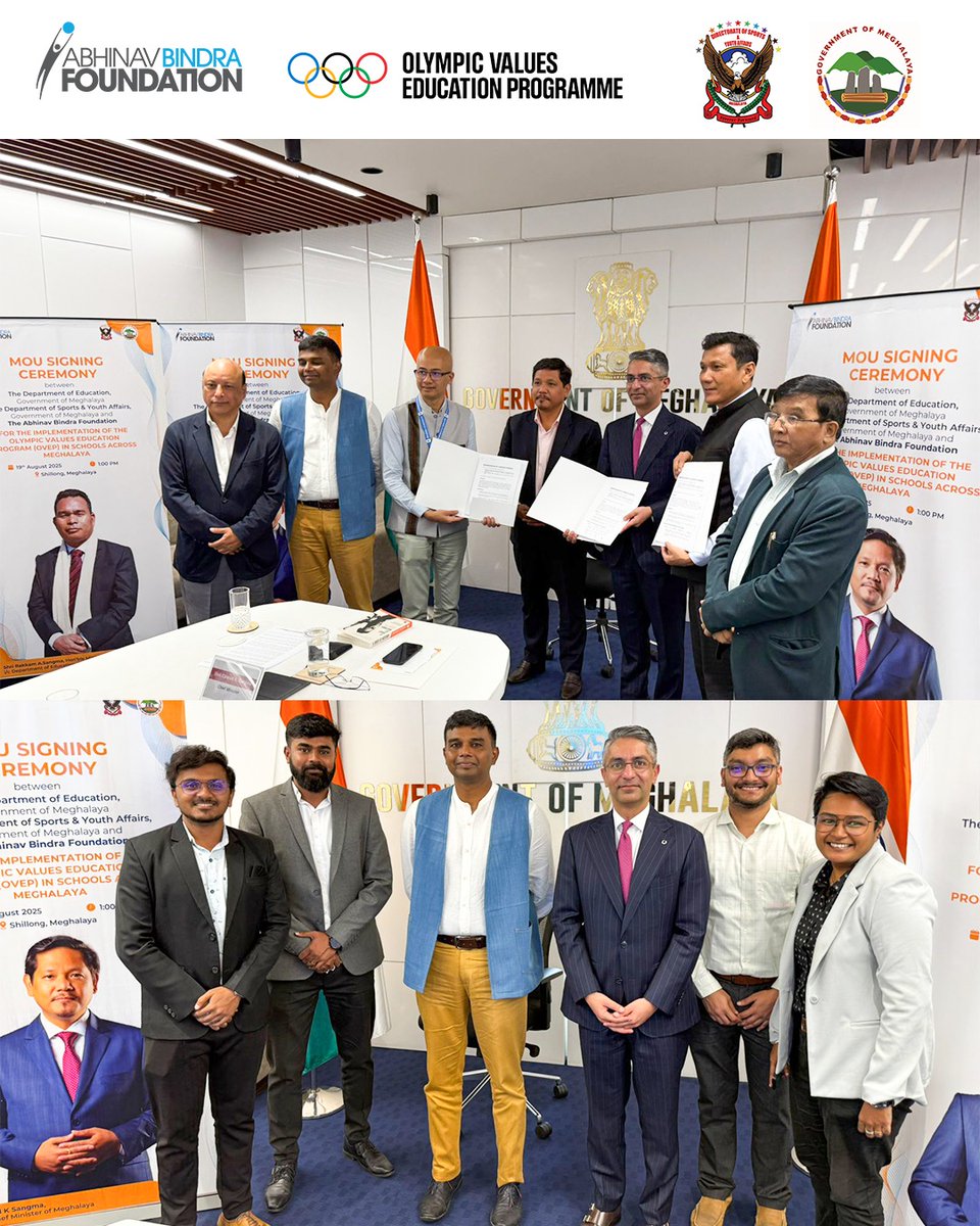 abfoundationind's tweet photo. The Abhinav Bindra Foundation Trust, in collaboration with the International Olympic Committee and the Government of Meghalaya, is proud to announce the launch of the Olympic Values Education Programme (OVEP) across government schools in Meghalaya. https://t.co/9Kth2unCP4