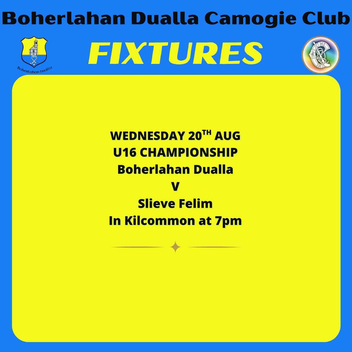 Also in action this week are our U16's - the very best of luck in the 1st round of the Championship girls 💪💪
#tipperarycamogie 
#upthesash 
#girlsinsports