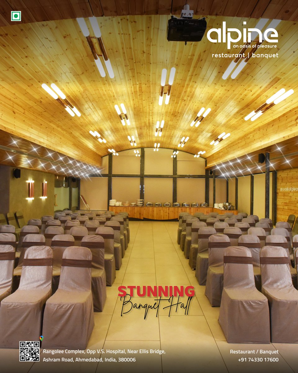 Alpine_Rest's tweet photo. Stuinning Banquet Hall
#alpinerestauran #alpinebanquet #Alpin #Ahmedabad #SipSnapShare #JuicyVibes #PureRefreshment #FoodieDelight 
#TastyBites #SavorTheFlavor #DeliciousMoments #FeastModeO https://t.co/LOrcB7JnQT