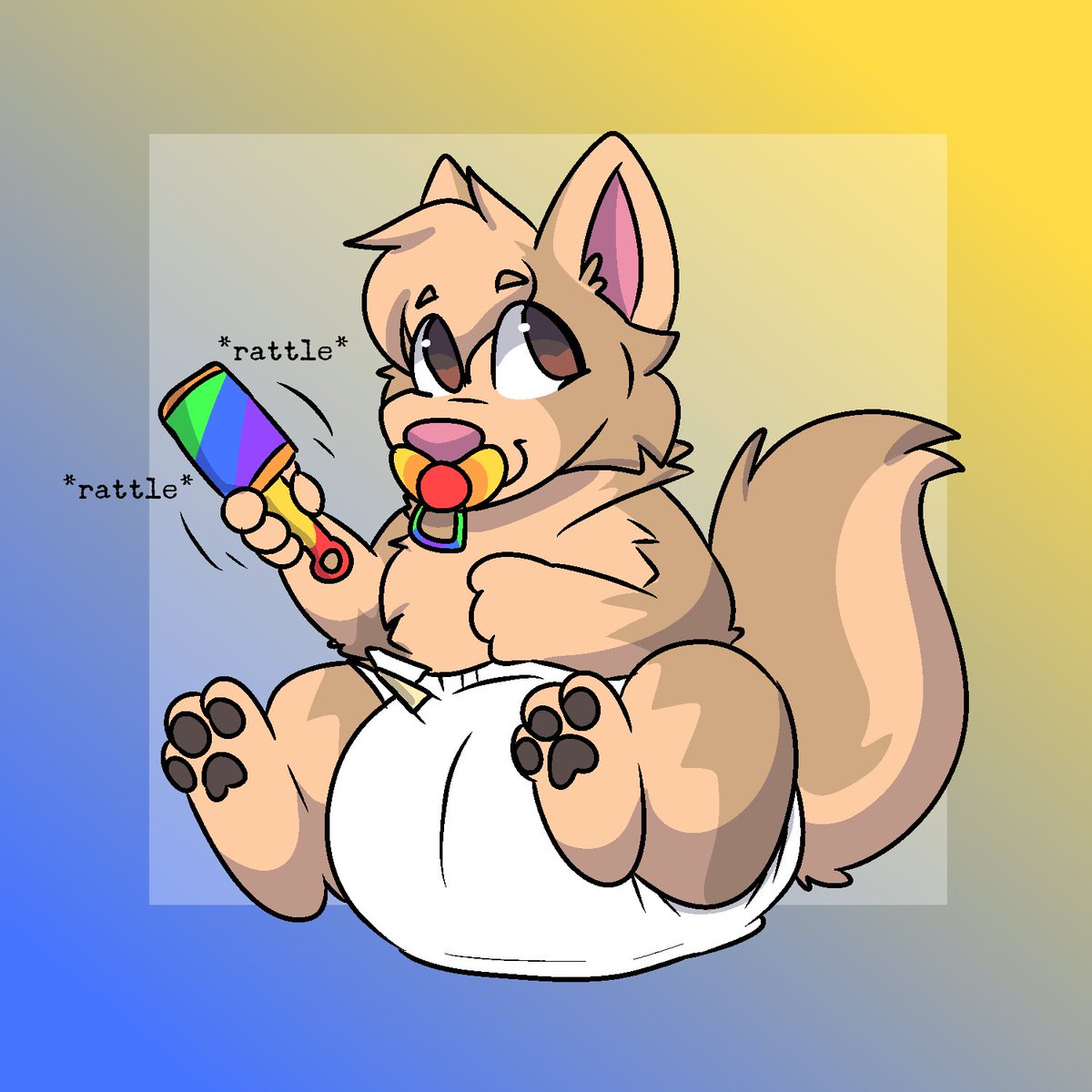 Art for my friend Charlie! what a sweet lil baby with his rattle :)