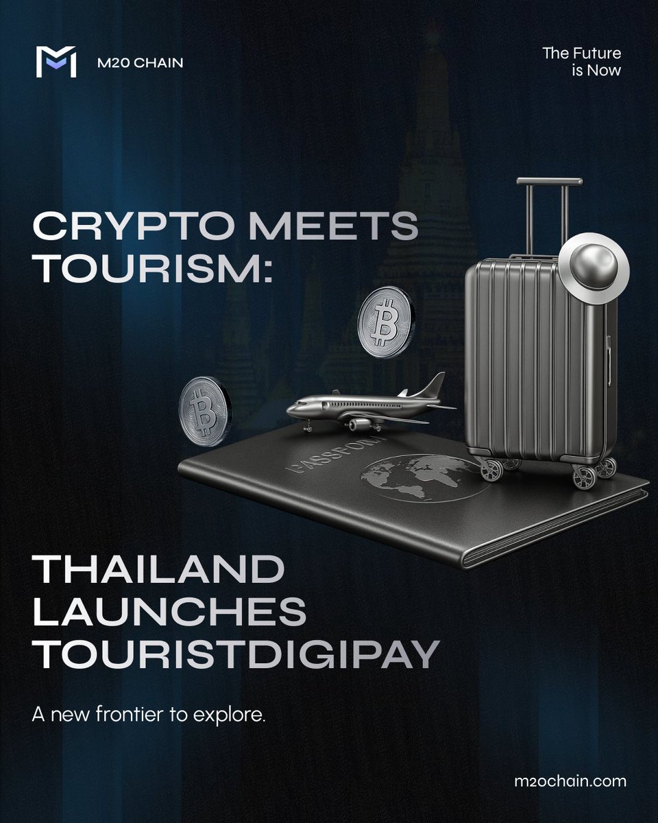m20blockchain's tweet image. 🇹🇭 Thailand officially launched #TouristDigiPay  on August 18, 2025, allowing foreign tourists to convert #crypto, like Bitcoin and stablecoins into Thai baht via a secure in-app #wallet for QR code payments. 📲

Managed under a regulatory sandbox with oversight from the SEC and…