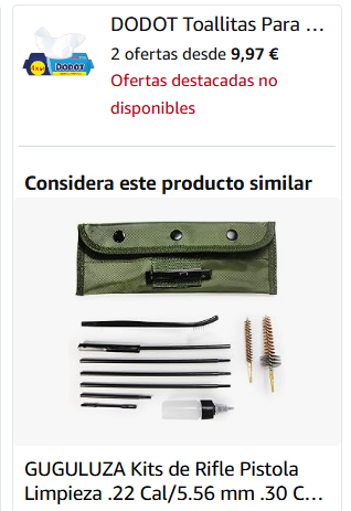 Como no quedan las toallitas de bebé te recomiendo una limpiecita de rifle, bien visto Amazon