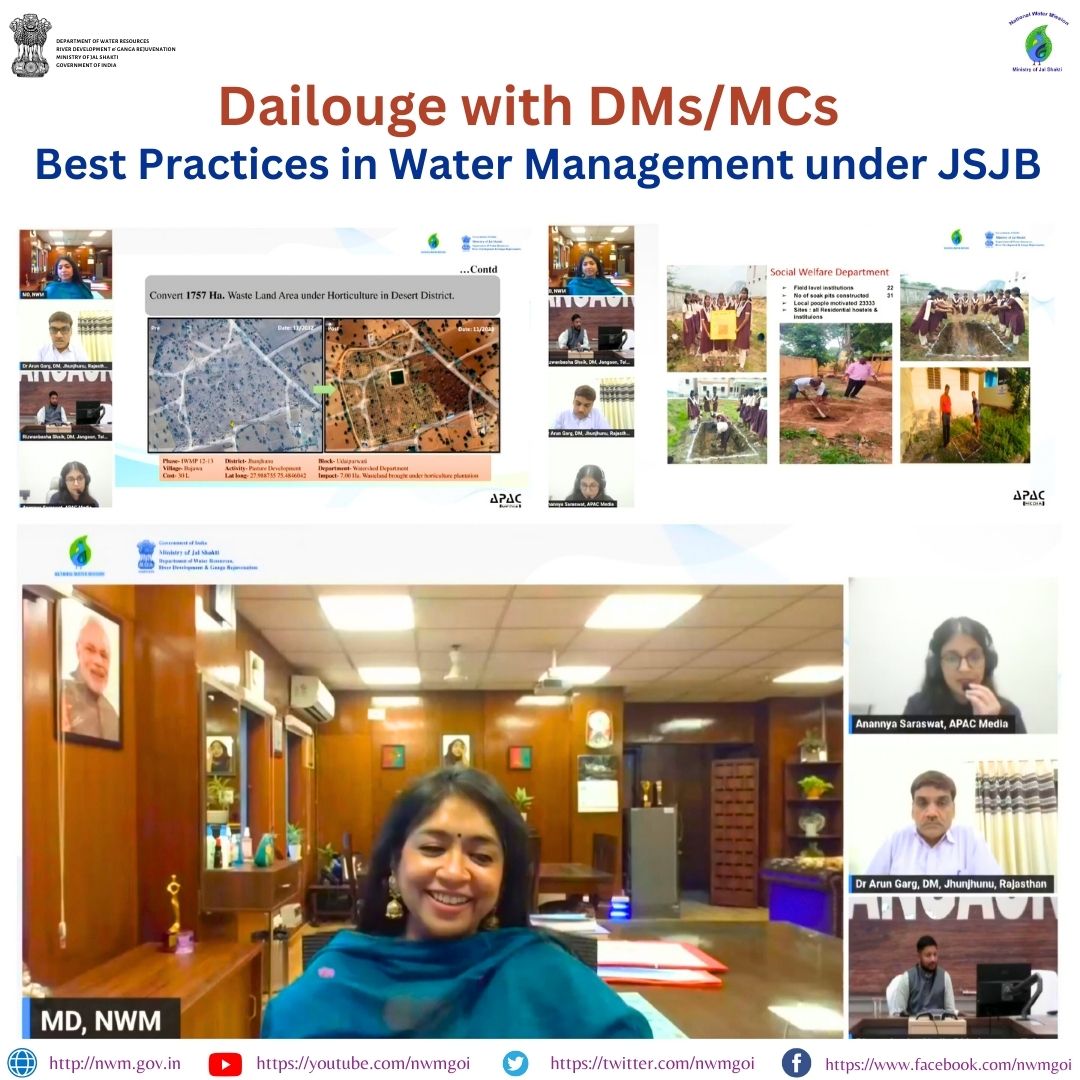 National Water Mission (@nwmgoi) on Twitter photo AS & MD, NWM applauded👏 initiatives of <a href="/Collector_JGN/">District Collector & Magistrate Jangaon</a> “Mana Zilla Mana Neeru”, created 7,175 soakpits in just 20 days across govt. buildings & <a href="/DMJhunjhunu/">District Magistrate and Collector, Jhunjhunu</a> for tankas with tin sheds, drip irrigation, panchayat nurseries & a CSR success with Dalmia Group, in dailouge held today! AS & MD, NWM applauded👏 initiatives of <a href="/Collector_JGN/">District Collector & Magistrate Jangaon</a> “Mana Zilla Mana Neeru”, created 7,175 soakpits in just 20 days across govt. buildings & <a href="/DMJhunjhunu/">District Magistrate and Collector, Jhunjhunu</a> for tankas with tin sheds, drip irrigation, panchayat nurseries & a CSR success with Dalmia Group, in dailouge held today!