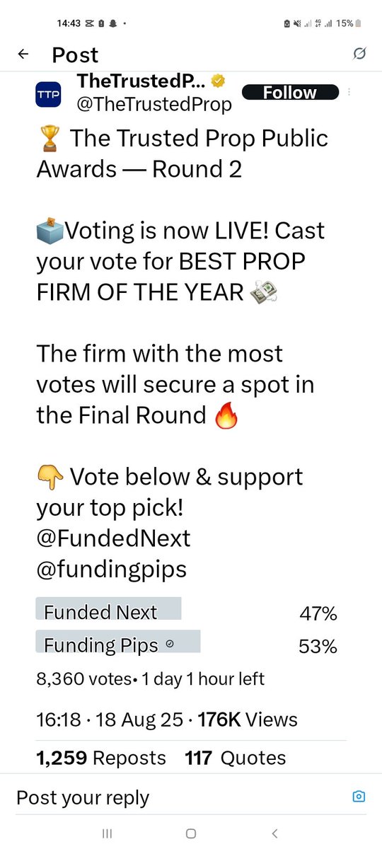 NETYOUSEFF's tweet image. Vote for funding pips to get agreat propfirm
