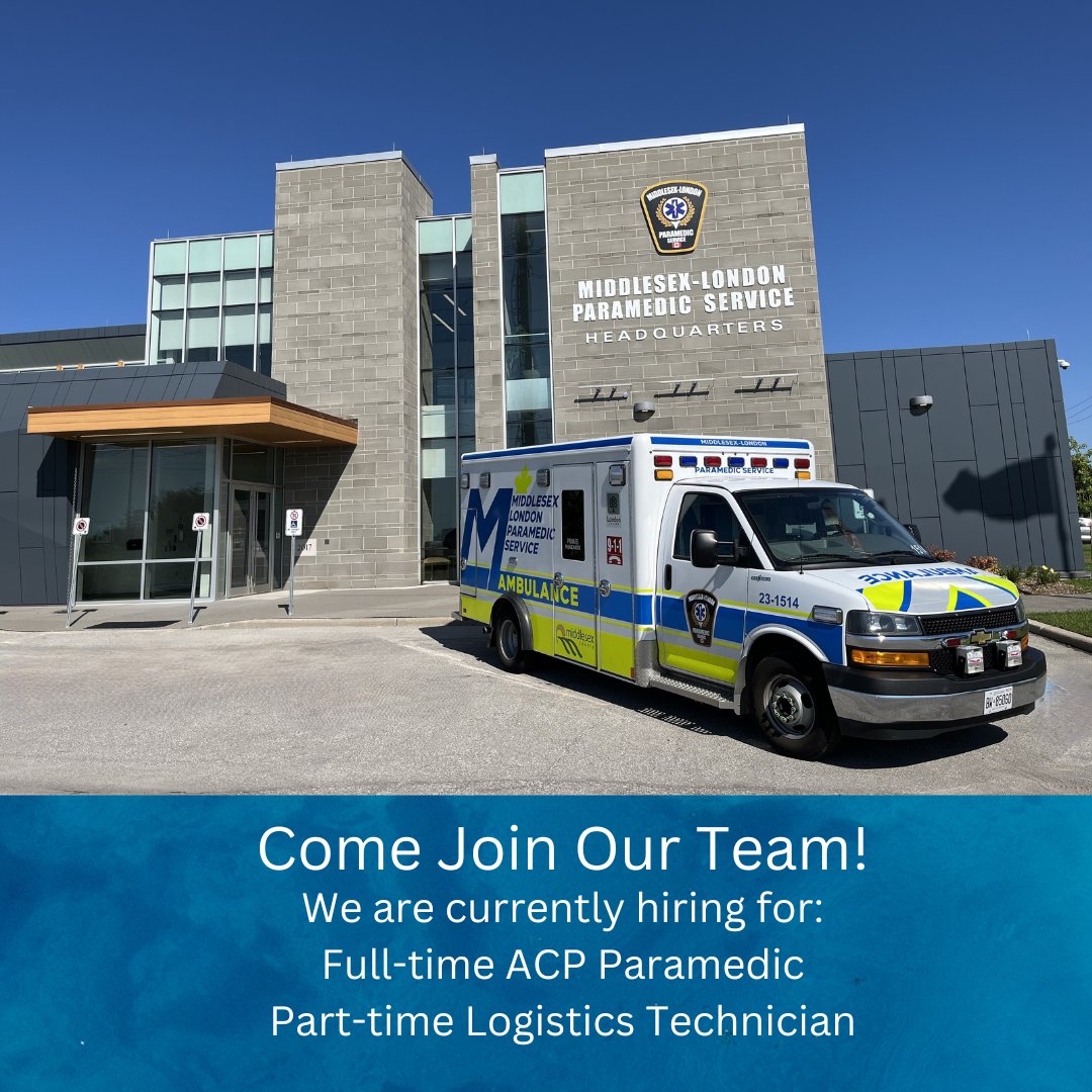 We're Hiring!
MLPS is looking for passionate and dedicated individuals to join our team!

🔹 Full-Time Advanced Care Paramedics (ACP)
🔹 Part-Time Logistics Technicians

Ready to make a difference? Apply today!
 mlps.ca/careers/job-op…