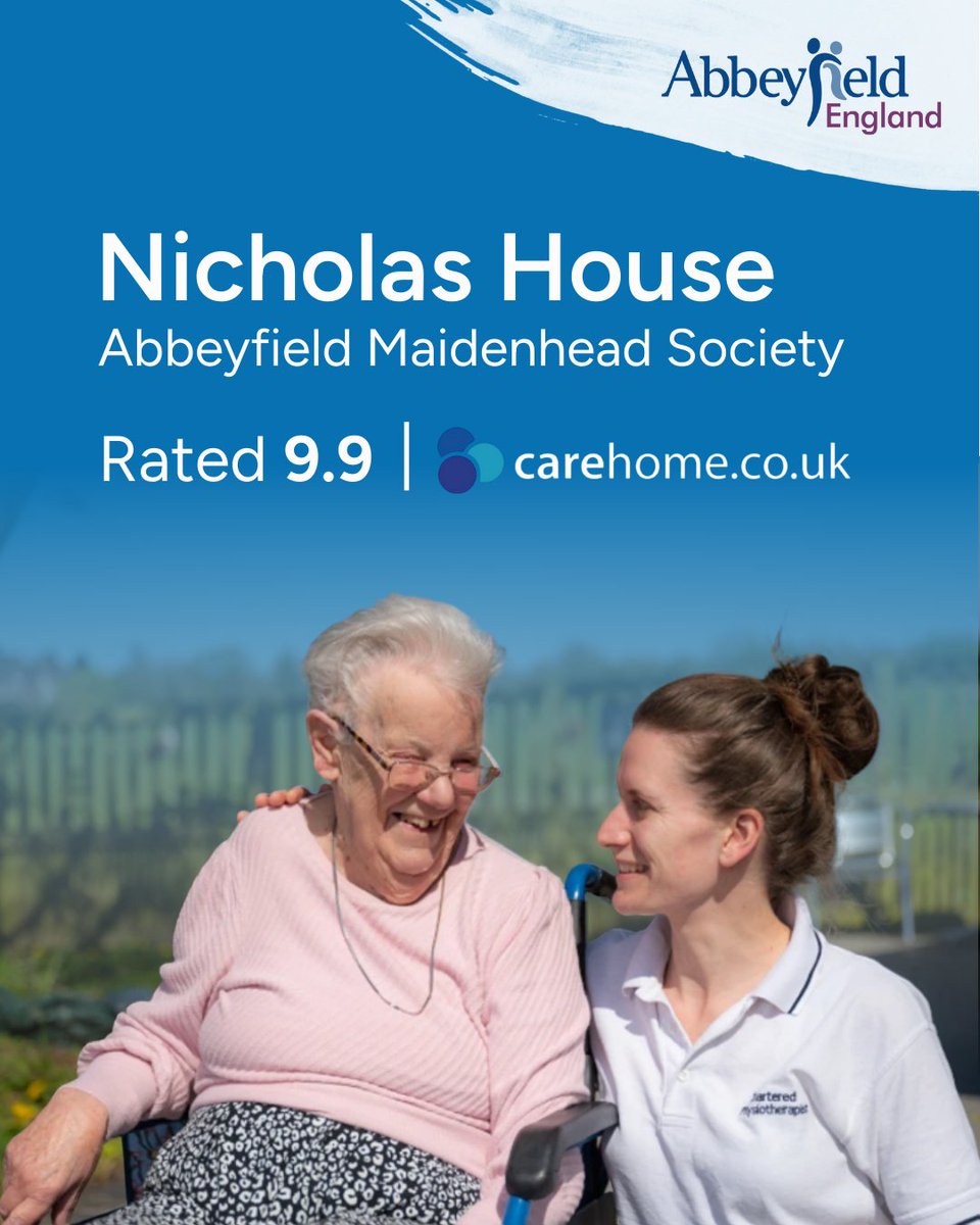Abbeyfield England (@abbeyfield_eng) on Twitter photo Congratulations to Abbeyfield Maidenhead's Nicholas House on achieving a remarkable 9.9 rating on <a href="/carehome_co_uk/">carehome.co.uk</a> ⭐️
This excellent score is a direct reflection of the positive feedback and reviews from residents and their families.
abbeyfield.com/residential-ca… Congratulations to Abbeyfield Maidenhead's Nicholas House on achieving a remarkable 9.9 rating on <a href="/carehome_co_uk/">carehome.co.uk</a> ⭐️
This excellent score is a direct reflection of the positive feedback and reviews from residents and their families.
abbeyfield.com/residential-ca…