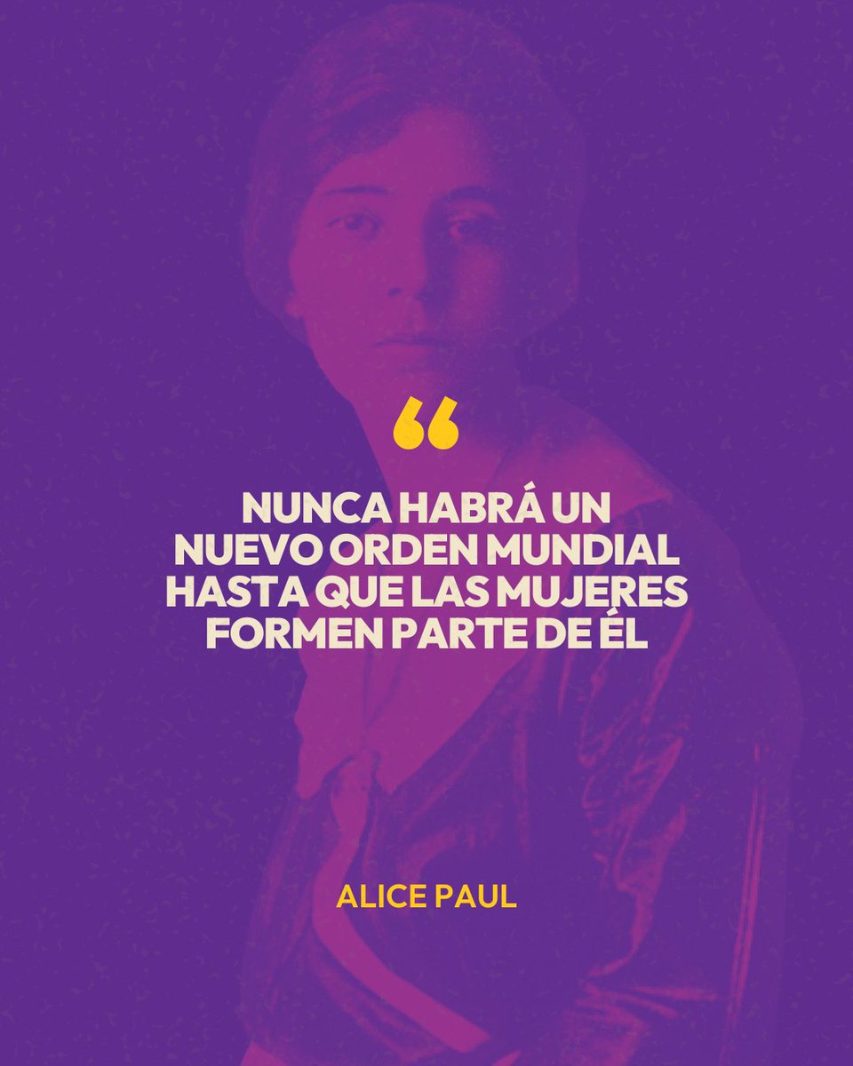 Un nuevo orden mundial sin mujeres no es nuevo. Es el mismo de siempre.

Lo dijo Alice Paul hace más de 100 años.
Y aún estamos esperando que el mundo nos incluya de verdad.

#MujeresEnLaSombra #Feminismo