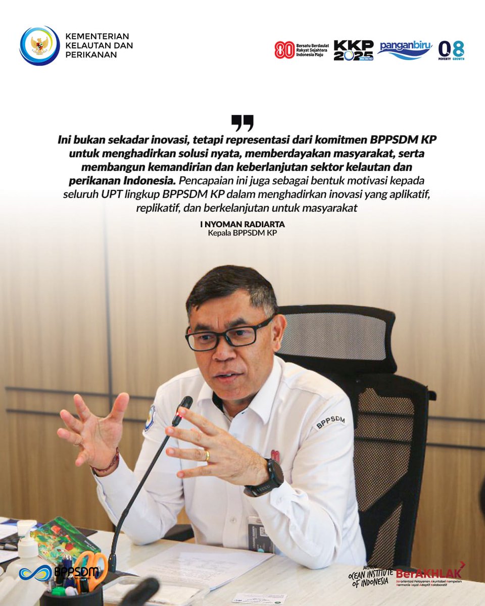 BPPSDM - KP POLTEK KP PANGANDARAN (@kp_pangandaran) on Twitter photo Kepala #BPPSDMKP <a href="/in_radiarta/">INRadiarta</a> tegaskan, capaian ini menunjukkan bhw BPPSDM KP tdk hanya fokus pd pengembangan #SDMKP, tetapi jg menghadirkan inovasi yg aplikatif, replikatif, dan berkelanjutan untuk Masyarakat
#PanganBiru #2025KKPRiseTogether #SDMUnggul <a href="/kkpgoid/">KKP RI</a> <a href="/saktitrenggono/">Sakti Wahyu Trenggono</a> Kepala #BPPSDMKP <a href="/in_radiarta/">INRadiarta</a> tegaskan, capaian ini menunjukkan bhw BPPSDM KP tdk hanya fokus pd pengembangan #SDMKP, tetapi jg menghadirkan inovasi yg aplikatif, replikatif, dan berkelanjutan untuk Masyarakat
#PanganBiru #2025KKPRiseTogether #SDMUnggul <a href="/kkpgoid/">KKP RI</a> <a href="/saktitrenggono/">Sakti Wahyu Trenggono</a>