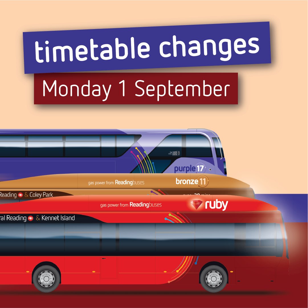 Starting from 1 September, we’ll be making exciting changes to ruby 10, with buses now serving the Royal Berkshire Hospital and Whitley and there will also be a brand-new new timetable for the route too. Find out more: bit.ly/4oqVFWd