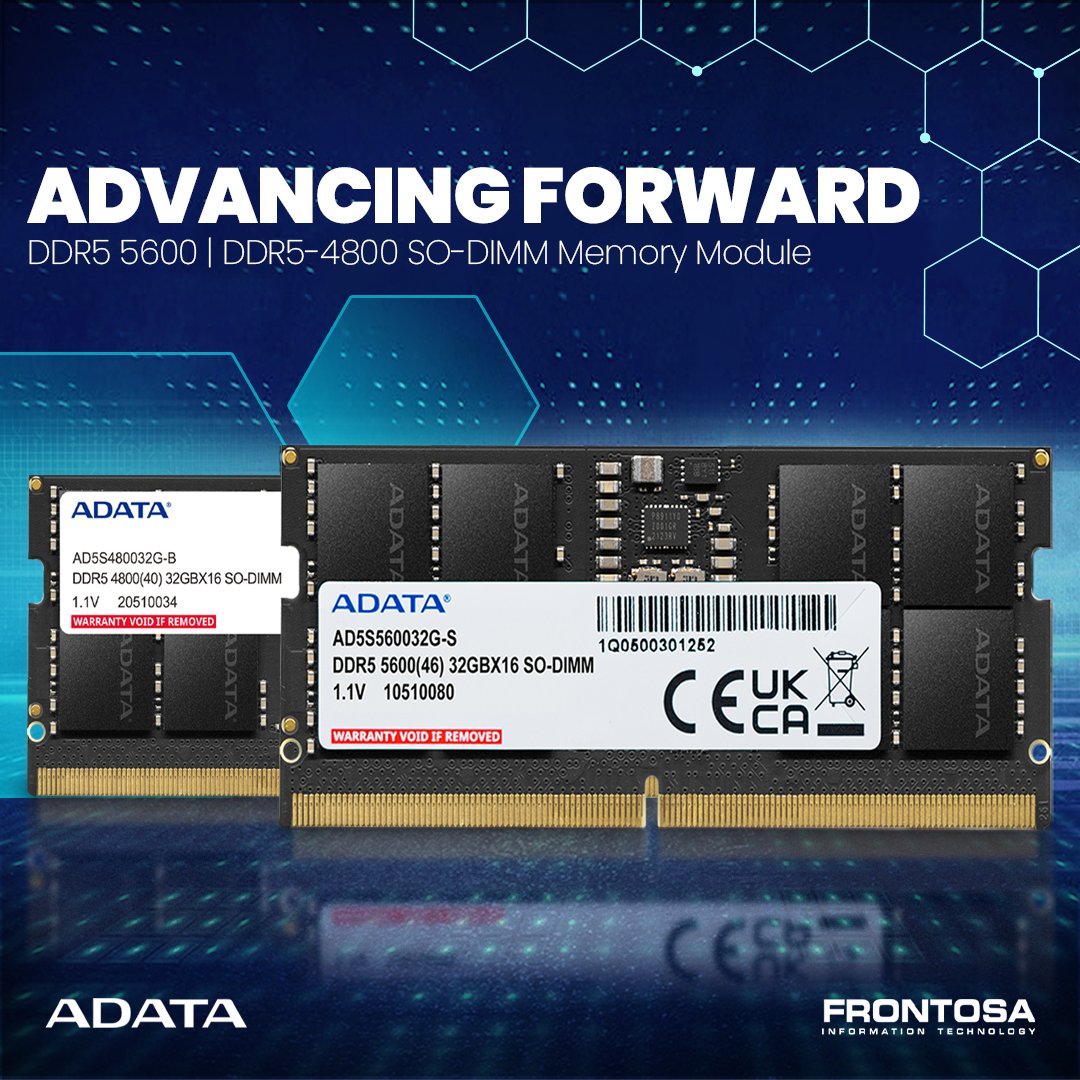 FrontosaIT's tweet image. ⚡ Get blazing-fast frequencies up to 5600 MHz with ADATA’s DDR5 5600 SO-DIMM!
Buy today through Frontosa! frontosa.co.za/where_to_buy.a…
#Adata #DDR5 #MemoryModule #FrontosaIT