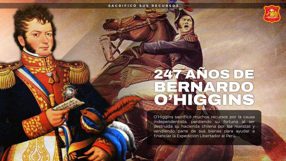 ¿Sabías que Bernardo O’Higgins sacrificó su fortuna por nuestra independencia?
#BernandoOhiggins #215AñosDeHistoria