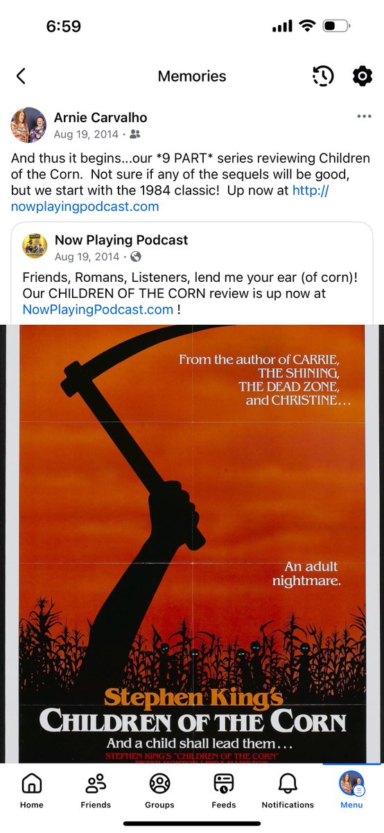 Now Playing Podcast (@nowplayingpod) on Twitter photo 11 years ago today we went far afield with our Children of the Corn series (and there were only 9 films back then!)
Have you walked behind the rows and listened to this classic retrospective? 11 years ago today we went far afield with our Children of the Corn series (and there were only 9 films back then!)
Have you walked behind the rows and listened to this classic retrospective?