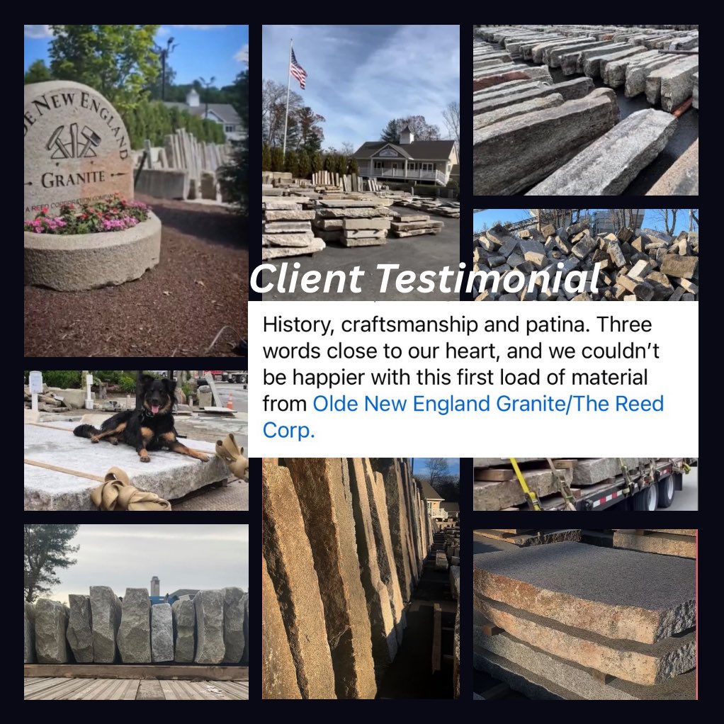 OLDENEGRANITE's tweet image. #TestimonialTuesday
We are always humbled by the kind words of our clients! Thank you for putting your trust in Olde New England Granite/The Reed Corp. It’s a pleasure to work with you. 
oldenewenglandgranite.com 

#GraniteSuperstore #Antiquegranite #reclaimedgranite #hardscape