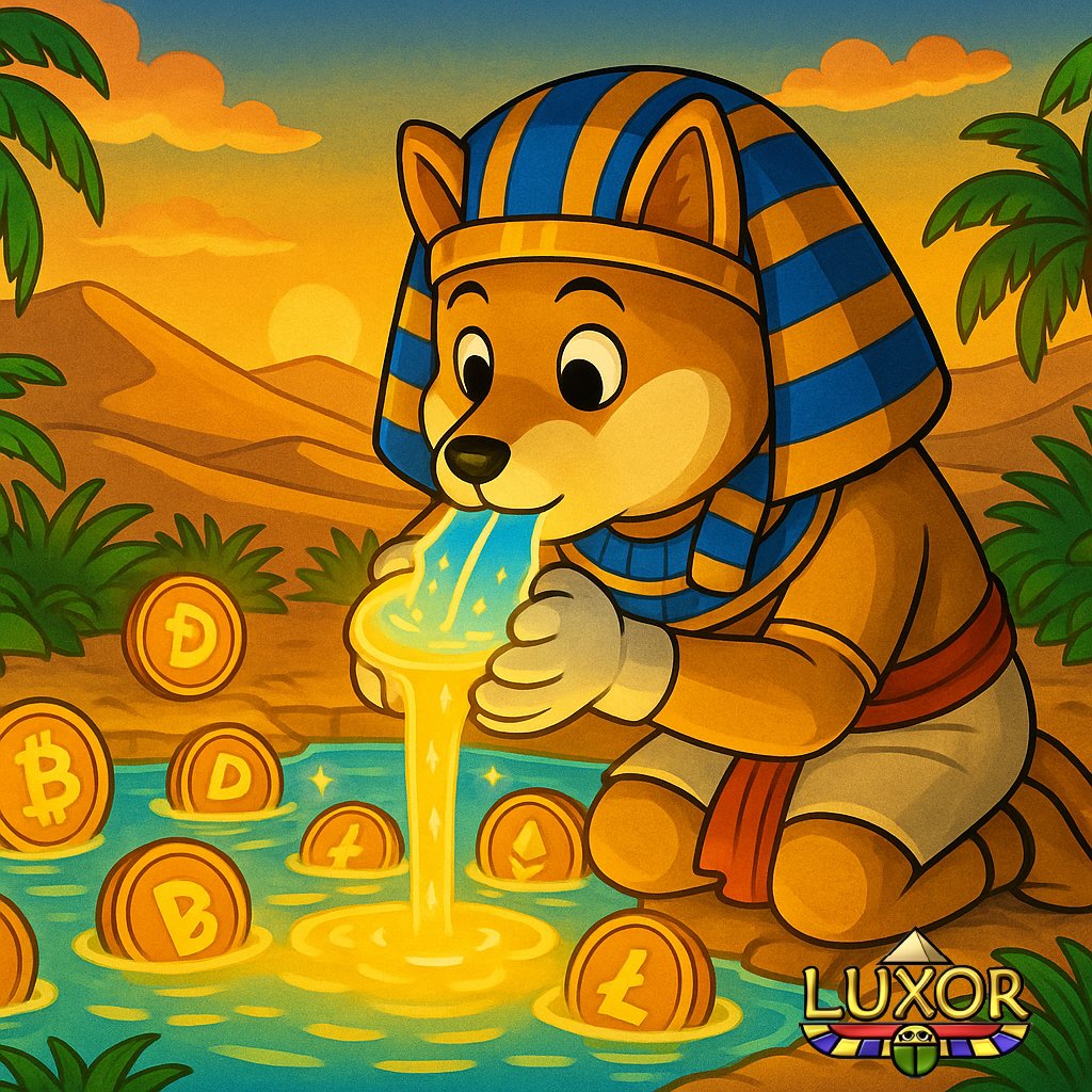 In the desert of finance, $LUXOR turns water into pure crypto gold.
A new dawn of wealth flows endlessly.