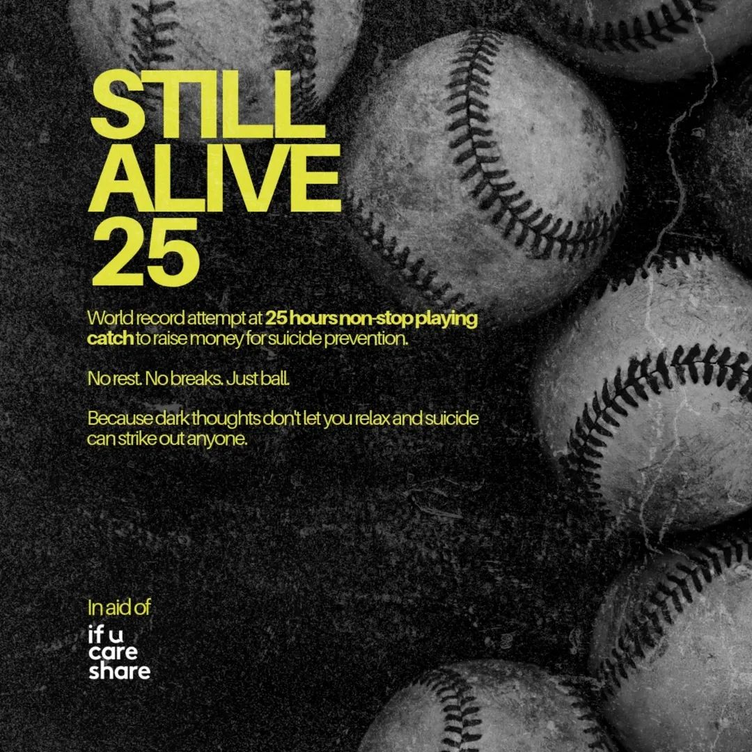 Playing catch, non-stop, for 25 hours ⚾

👉 bit.ly/StillAlive25

Please RT 🙏 <a href="/Jared_Carrabis/">Jared Carrabis</a>, <a href="/Jomboy_/">Jomboy</a>, <a href="/wegoticezo/">Lorenzo</a>, <a href="/wegoticejack/">jack</a>, <a href="/Jomboy_/">Jomboy</a>, <a href="/swillysports/">swilly ☻</a>, <a href="/TalkinJake/">Talkin’ Jake</a>, <a href="/trevorplouffe/">Coach Trev</a>, <a href="/ChrisRose/">Chris Rose</a>, <a href="/mattbaileymedia/">Matt Bailey</a>, <a href="/bbcnewcastle/">BBC Sport Tyne & Wear</a>, <a href="/itvtynetees/">ITV News Tyne Tees</a>, <a href="/BBCNEandCumbria/">BBC North East</a>, <a href="/TheSandK/">Steve & Karen</a>