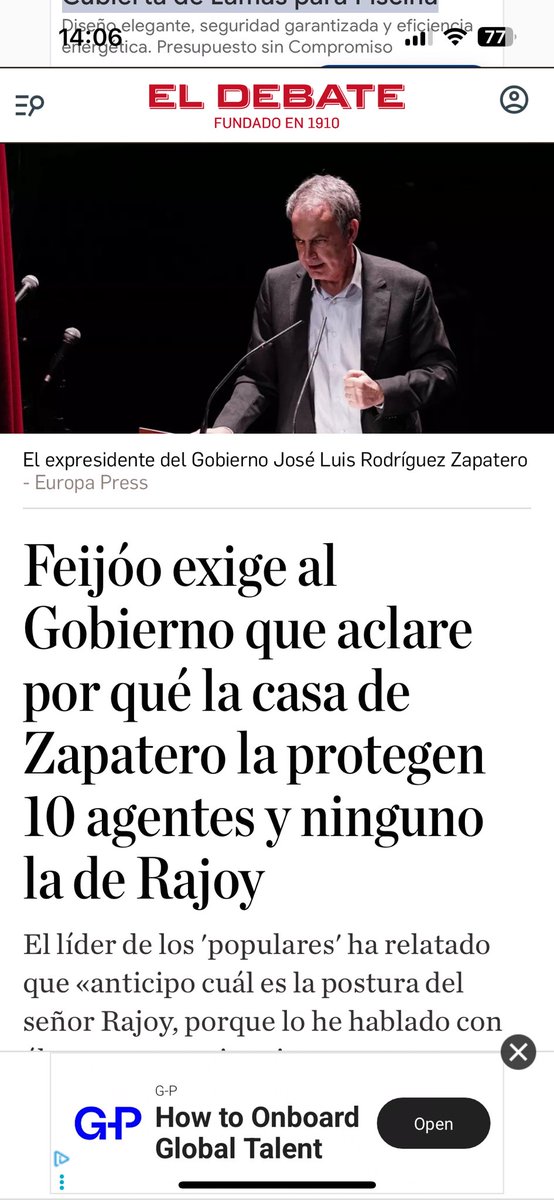 10 policías “protegen” la casa de Zapatero. Otro escándalo más.