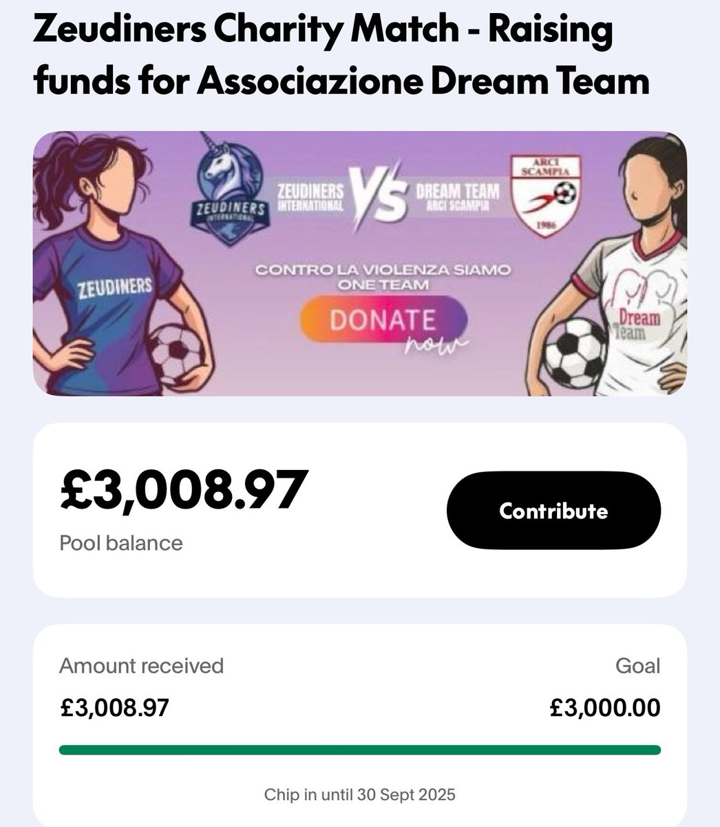 Dear Zeudiners,

We are delighted to share that, thanks to your incredible generosity, we have already surpassed our initial fundraising goal on PayPal — thank you, thank you, thank you! Grazie mille! We are truly grateful for your support! 💜

As planned, our fundraising efforts