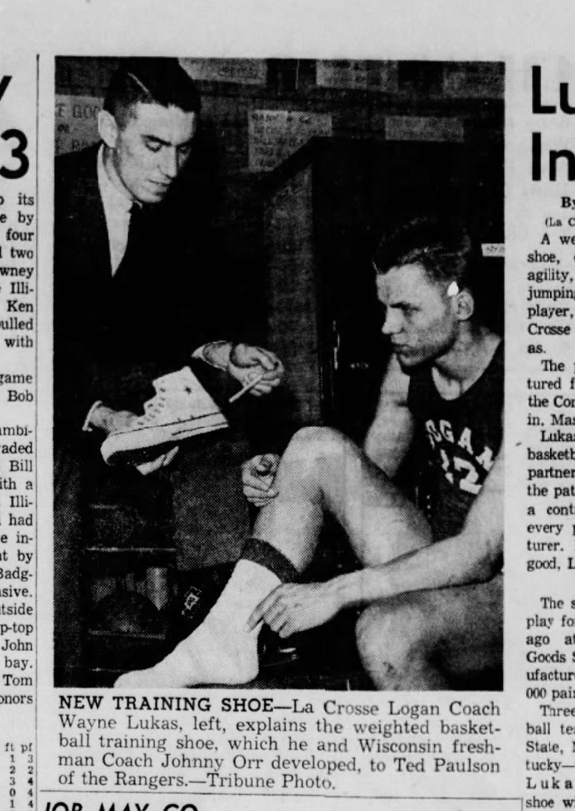 HorseRacingKK's tweet photo. Here’s a little known fact about Wayne Lukas: while coaching basketball in Wisconsin in 1961, he co-created a weighted training shoe with Converse. It caught on with his high school team and major college programs like Ohio State, North Carolina and Kentucky. https://t.co/gYENKu3a29