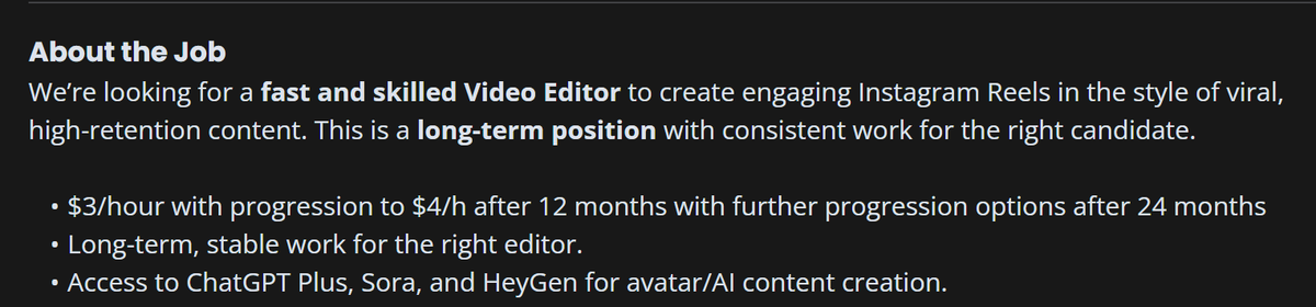 I can't even think of a country where someone would accept $3 per hour.

$3 PER HOUR.

YTJobs should seriously consider putting up some sort of threshold to remove these slave jobs.