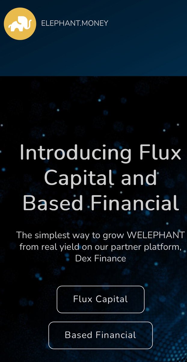 Watch for Elephant.Money Update #120 this Friday, both here and on Telegram. We are back because EM is back. 

Upcoming Updates will focus on Flux Capital and Based Financial.  

The Update will include a special and fun feature that you should enjoy. 

See you Friday!