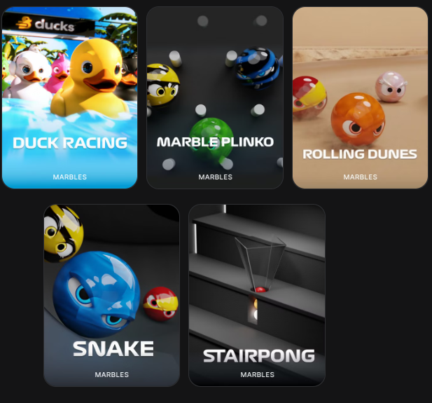 JackpotTime01's tweet image. 🏁💥 Race to win in Marbles at 1WIN! Predict which marble or duck will finish first in fast-paced live games like Stairpong, Marble Plinko, Snake, Rolling Dunes &amp;amp; Duck Racing. Thrills, twists &amp;amp; big wins await! #1win #FastGames #LiveBetting #Marbles