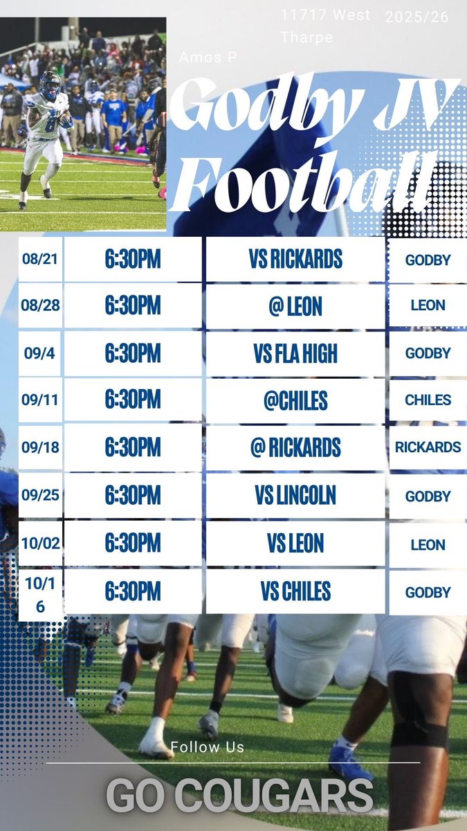 Godby JV schedule 25-26