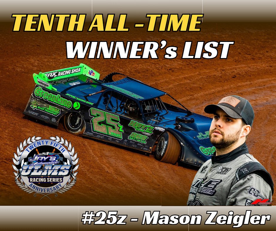 United Late Model Series (@ulmslatemodels) on Twitter photo ๐๐๐ข๐ ๐ฅ๐๐ซ ๐๐๐๐๐ฌ ๐๐ง๐ญ๐จ ๐๐ฎ๐ญ๐ฅ๐๐ฐ โผ๏ธ 
<a href="/MzZeigler/">Mason Zeigler</a> leads the <a href="/ULMSLateModels/">United Late Model Series</a> ๐๐ก๐๐ฆ๐ฉ๐ข๐จ๐ง๐ฌ๐ก๐ข๐ฉ ๐๐ก๐๐ฌ๐ coming into ๐๐ฎ๐ญ๐ฅ๐๐ฐ ๐๐ฉ๐๐๐๐ฐ๐๐ฒ! โจ 
$๐๐,๐๐๐.๐๐ up for grabs and heโll be sure to try to add it to his ๐๐๐ซ๐ง๐ข๐ง๐ ๐ฌ for the year! ๐ ๐๐๐ข๐ ๐ฅ๐๐ซ ๐๐๐๐๐ฌ ๐๐ง๐ญ๐จ ๐๐ฎ๐ญ๐ฅ๐๐ฐ โผ๏ธ 
<a href="/MzZeigler/">Mason Zeigler</a> leads the <a href="/ULMSLateModels/">United Late Model Series</a> ๐๐ก๐๐ฆ๐ฉ๐ข๐จ๐ง๐ฌ๐ก๐ข๐ฉ ๐๐ก๐๐ฌ๐ coming into ๐๐ฎ๐ญ๐ฅ๐๐ฐ ๐๐ฉ๐๐๐๐ฐ๐๐ฒ! โจ 
$๐๐,๐๐๐.๐๐ up for grabs and heโll be sure to try to add it to his ๐๐๐ซ๐ง๐ข๐ง๐ ๐ฌ for the year! ๐