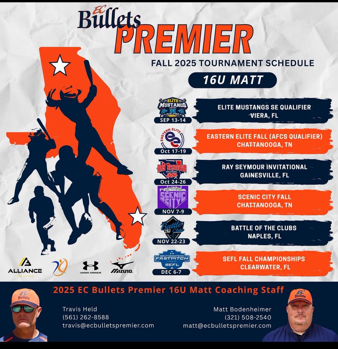 Fall schedule is 🔥!  Setting us up to play the best tournaments on the best fields in the summer!