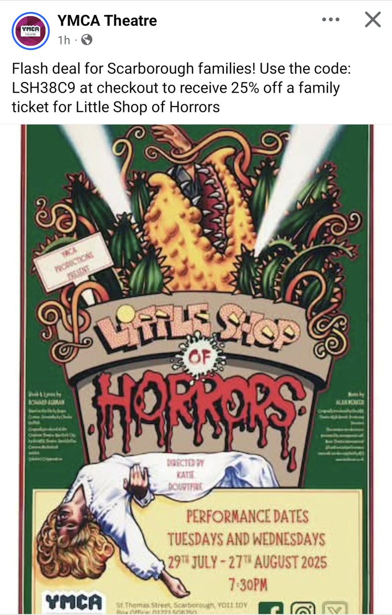 Fantastic family theatre deal for those in #Scarborough this summer!