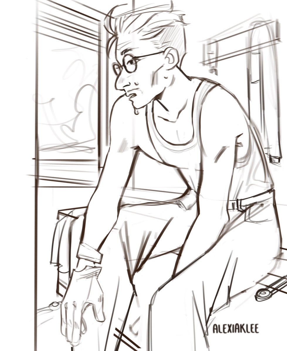 Alexiaklee's tweet photo. Wip of Kim fixing his kineema 😤
#DiscoElysium #kimkitsuragi https://t.co/xYouoHVTpX
