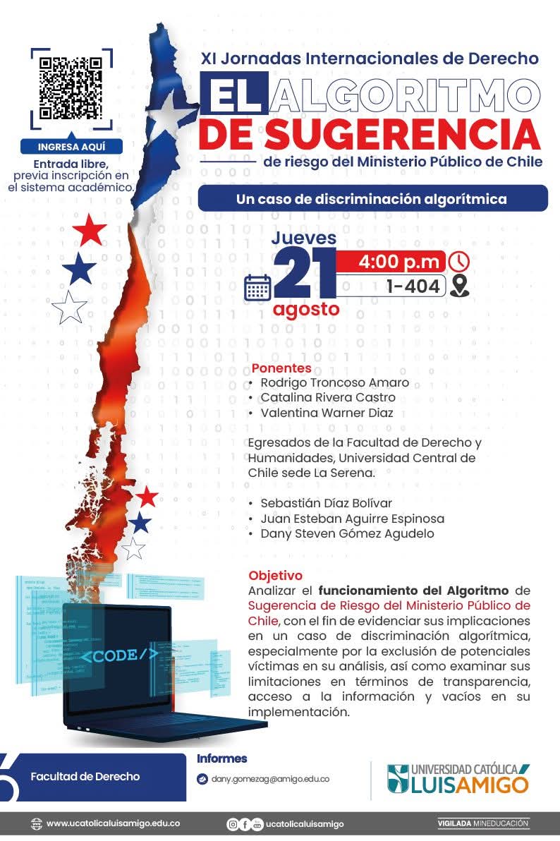 danygomez7's tweet photo. 📚 Te invitamos a un evento imperdible sobre algoritmos, justicia y pruebas.

🧠🔍 XI Jornadas Internacionales de Derecho:

📲 ¡No faltes!
🟢 Evento gratuito
🔗 Difunde con tus contactos

Entrada gratuita, con inscripción previa en:
https://t.co/QQMVZJjYyt

#Algoritmos https://t.co/O4YDasLxwb
