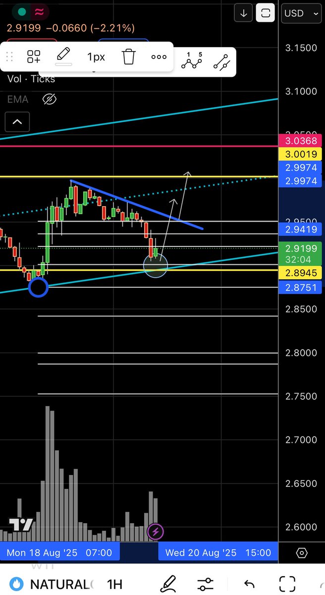 #NATGAS SL below the Yellow Line