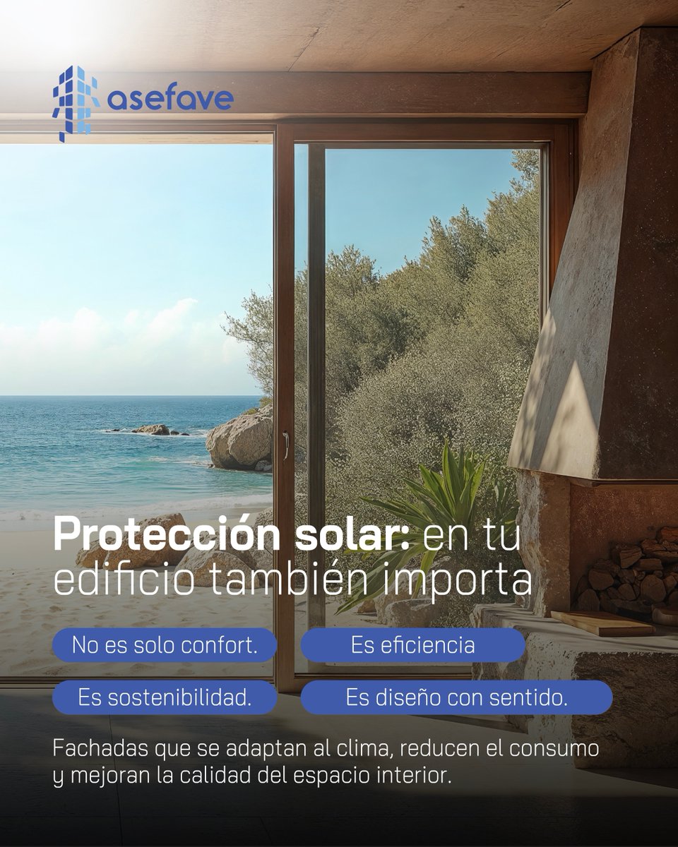 CongresoAsefave's tweet photo. ☀️ ¿Protección solar? También es eficiencia.
Clave en fachadas, rehabilitación energética y normativa.
Te lo contamos en el #CongresoASEFAVE2025.

📅 13–14 nov | 📍 Estadio Riyadh Air Metropolitano
🔗 Programa e inscripciones: https://t.co/LEsGEiGKFZ https://t.co/a2ss6gM6iw