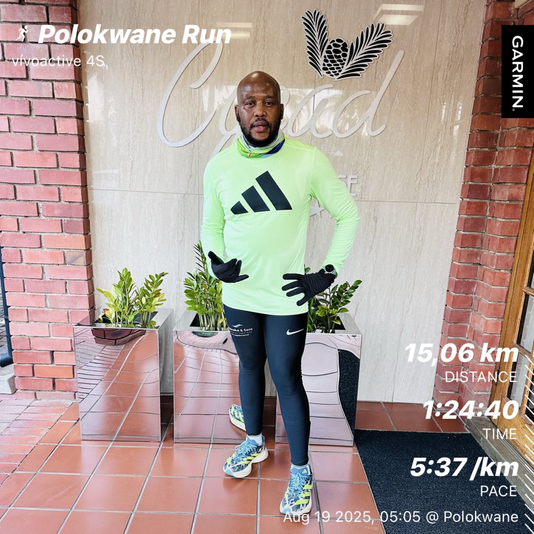 rhinono26's tweet photo. Consistency is key. Don’t watch the clock, do what it does. Keep goin @MzansiAc @adidasZA #Ashinthwela #CETC #kissmadologang #FetchYourBody2025 #IPaintedMyRun #ichoose2BActive #untilwerunagain #adizeropro3 #TrapnLos #absarunyourcity https://t.co/ouVIFx3b6s