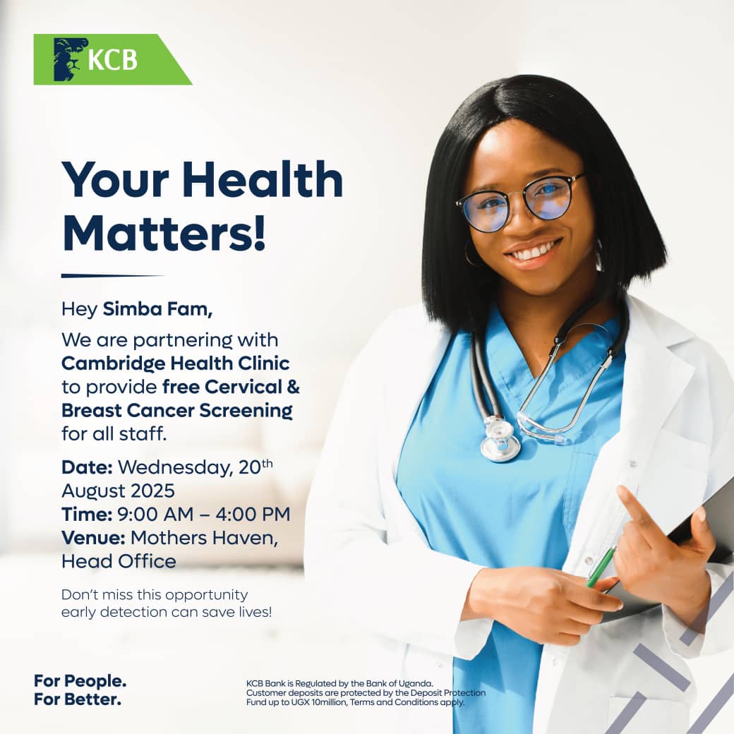 HabibRahimEdge's tweet image. Shoutout to @kcbbankug 🙌 for supporting free cancer screenings with Cambridge Health Clinic 💚♥️

We’ve got you covered — at our clinics or right at your site.
✅ Early checkups save lives!
@CHealthUG

#YourHealthMatters #CancerAwareness