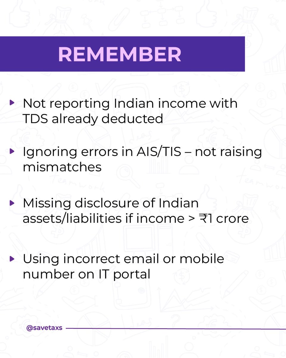 SaveTaxs_'s tweet photo. Filing your NRI ITR? Don't make these common mistakes! 🚨

File an error-free return this year!
#NRI #ITR #TaxFiling #TaxTips #IndianTaxes #TaxCompliance #ExpatLife https://t.co/1p6YRdXPzB