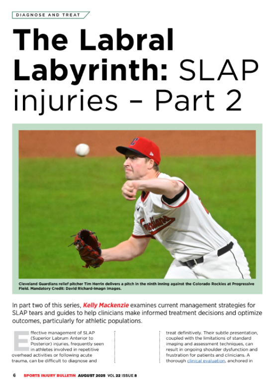 In part 2 of this series, Kelly Mackenzie examines current management strategies for SLAP tears and guides to help clinicians make informed treatment decisions! 💪

sportsinjurybulletin.com/diagnose--trea…

Part one 👀👇

sportsinjurybulletin.com/diagnose--trea…