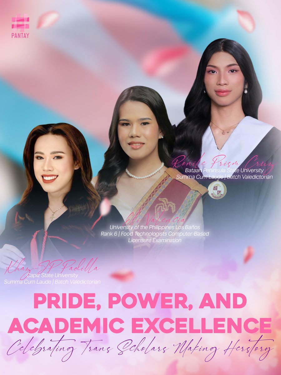 PANTAYtayo's tweet photo. Pride, Power, and Academic Excellence ✊🏻✨🏳️⚧️
This Transgender Flag Day, we honor and celebrate our trans youth scholars who raise their flags high and make herstory with their brilliance. 💫
#PANTAY
#PANTAYtayo
#TransExcellence
#TransFlagDay https://t.co/TYgDMdSSRV