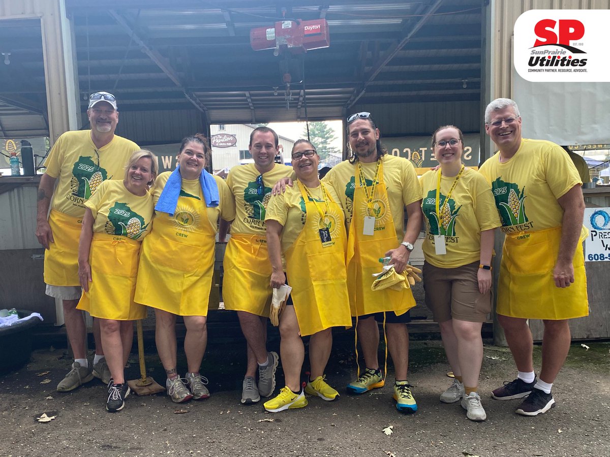 SPUtilities's tweet image. SPU was a Silver Kernel Sponsor, and staff volunteered during the Sweet Corn Festival weekend with their partners and friends. Volunteers are so important in making this event happen, so we are proud that they lent helping hands! #SunPrairieCornFest