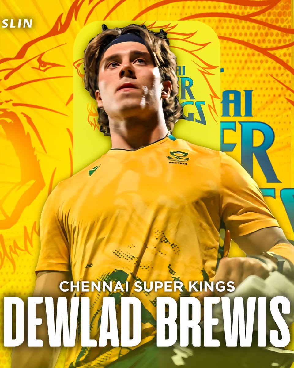 islspotlight's tweet photo. 🐯 𝗢𝗙𝗙𝗜𝗖𝗜𝗔𝗟: CSK sign Dewald Brevis (Baby AB) for IPL 2025-27 💛
The lions just got scarier! 🦁⚡

#CSK #WhistlePodu #BabyAB https://t.co/y5q3F1qdr6