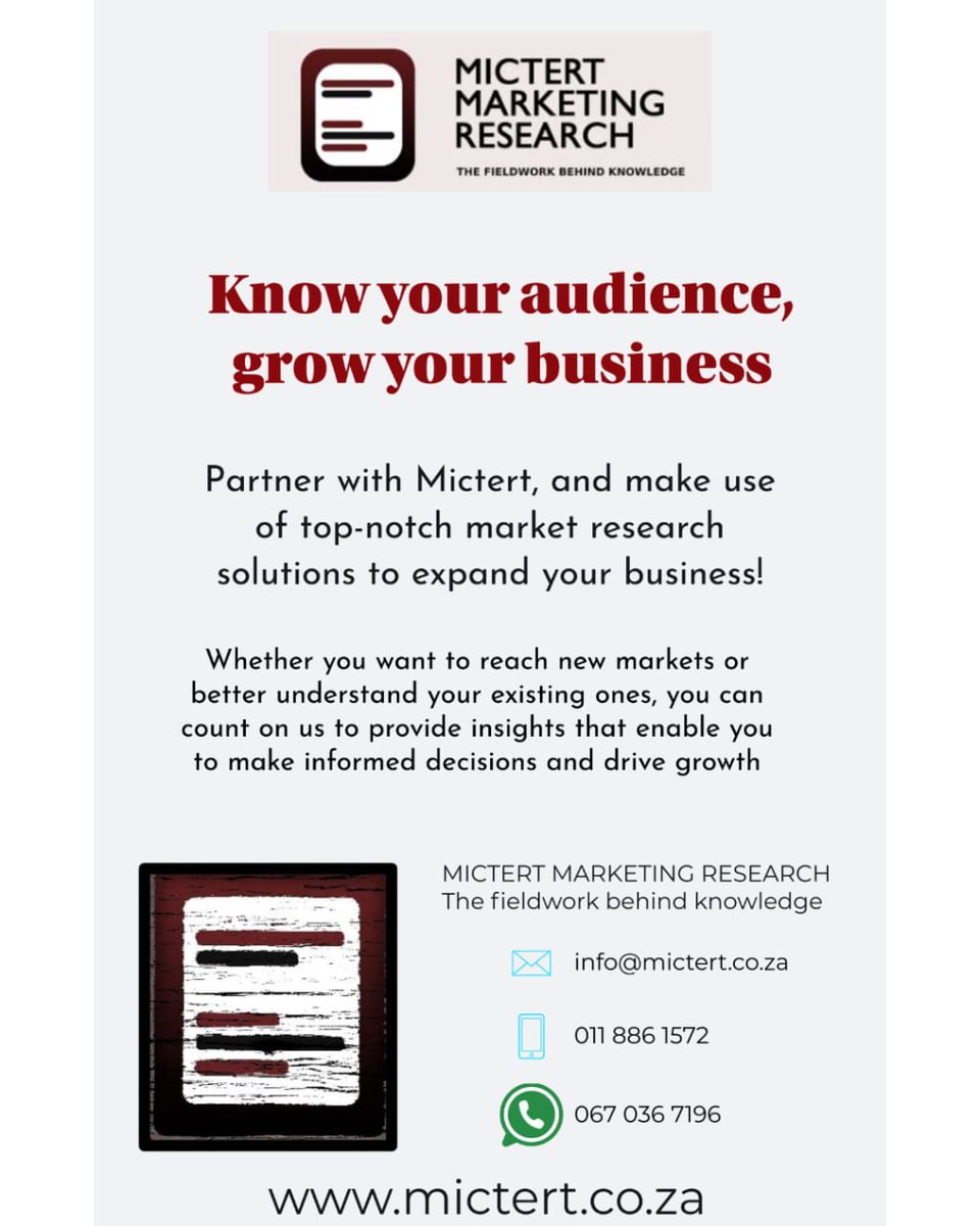 Visit us at mictert.co.za 

#Research #marketing