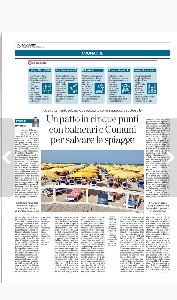 OfficialTozzi's tweet photo. Beh, io ci ho provato.
Dice, ma cosa ci guadagnano i balneari? Dico, non gli sono bastati decenni di concessioni? Salvare le spiagge mediterranee dal "contagio" dello stabilimentificio.
Oggi su @la_stampa https://t.co/yyemOfFomH