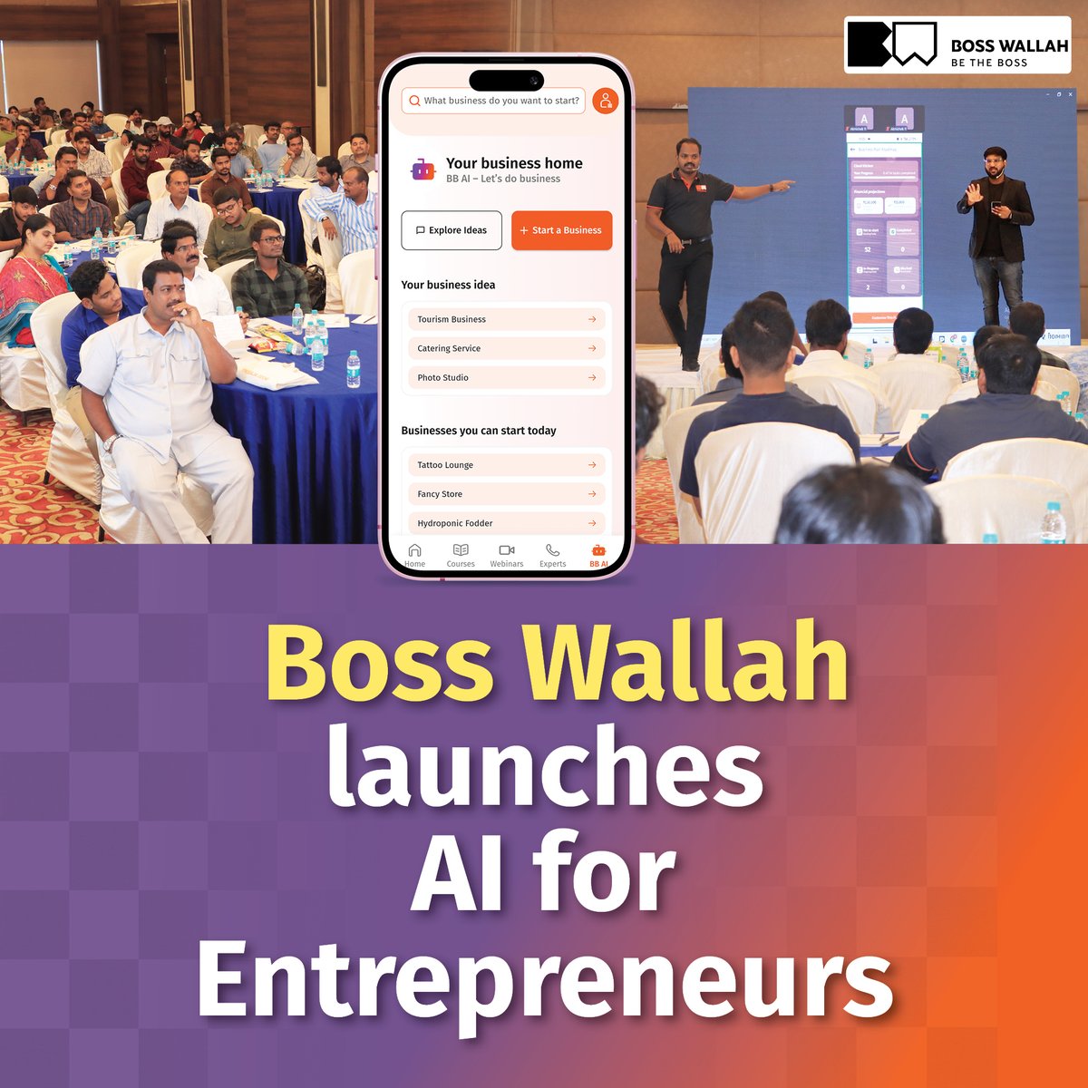 bosswallahapp's tweet photo. 🌟 Rethink AI in business! While many fear AI takes jobs, Boss Wallah shows a new path with BB AI – your Business AI Assistant. From 200+ ideas to step-by-step roadmaps, BB AI makes starting up simple. Download Boss Wallah App Now!

#bosswallah #bbai #entrepreneur #jobcreation https://t.co/COC4dGuykU