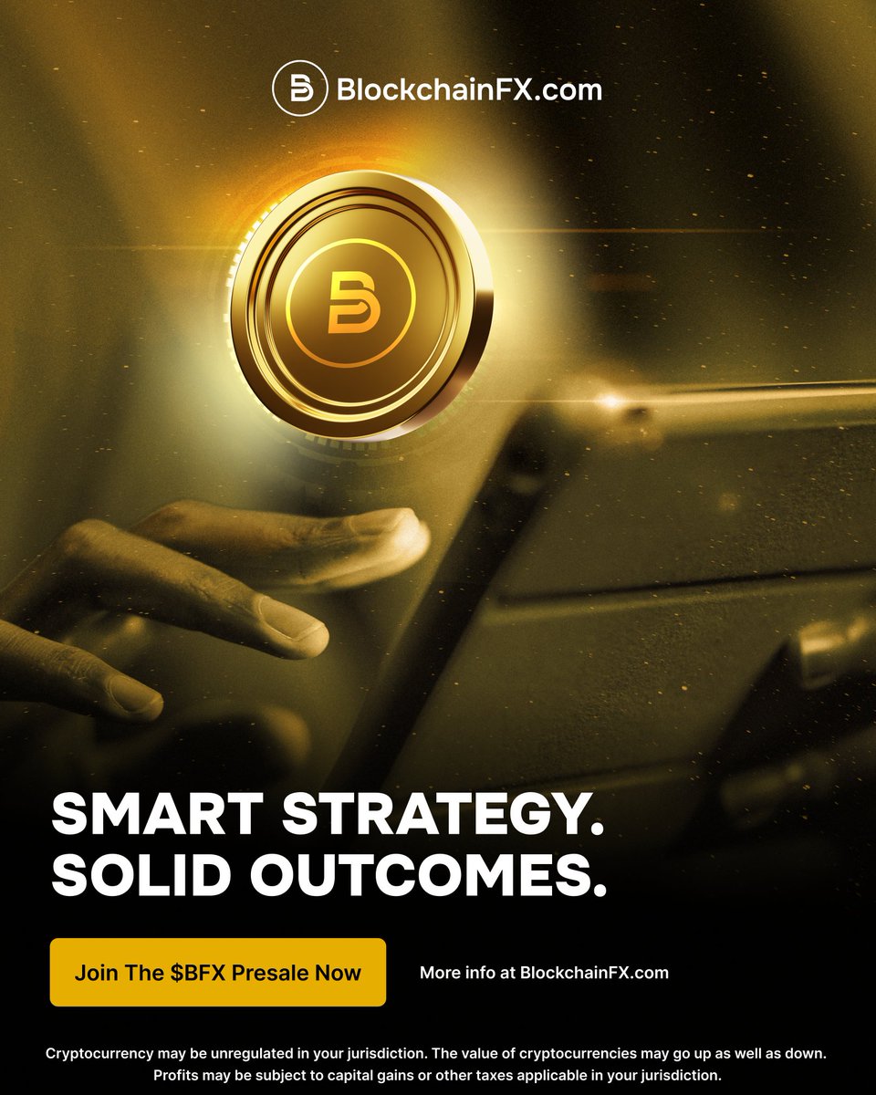 Smart strategy. Solid outcomes.💼

With $BFX, every move is backed by purpose and
potential.

Trade crypto, stocks, and more on one powerful
platform. 📈

Join the presale and start strong. 🚀

🔗 Learn more at BlockchainFX.com

#BlockchainFX #BFX #Presale #Crypto