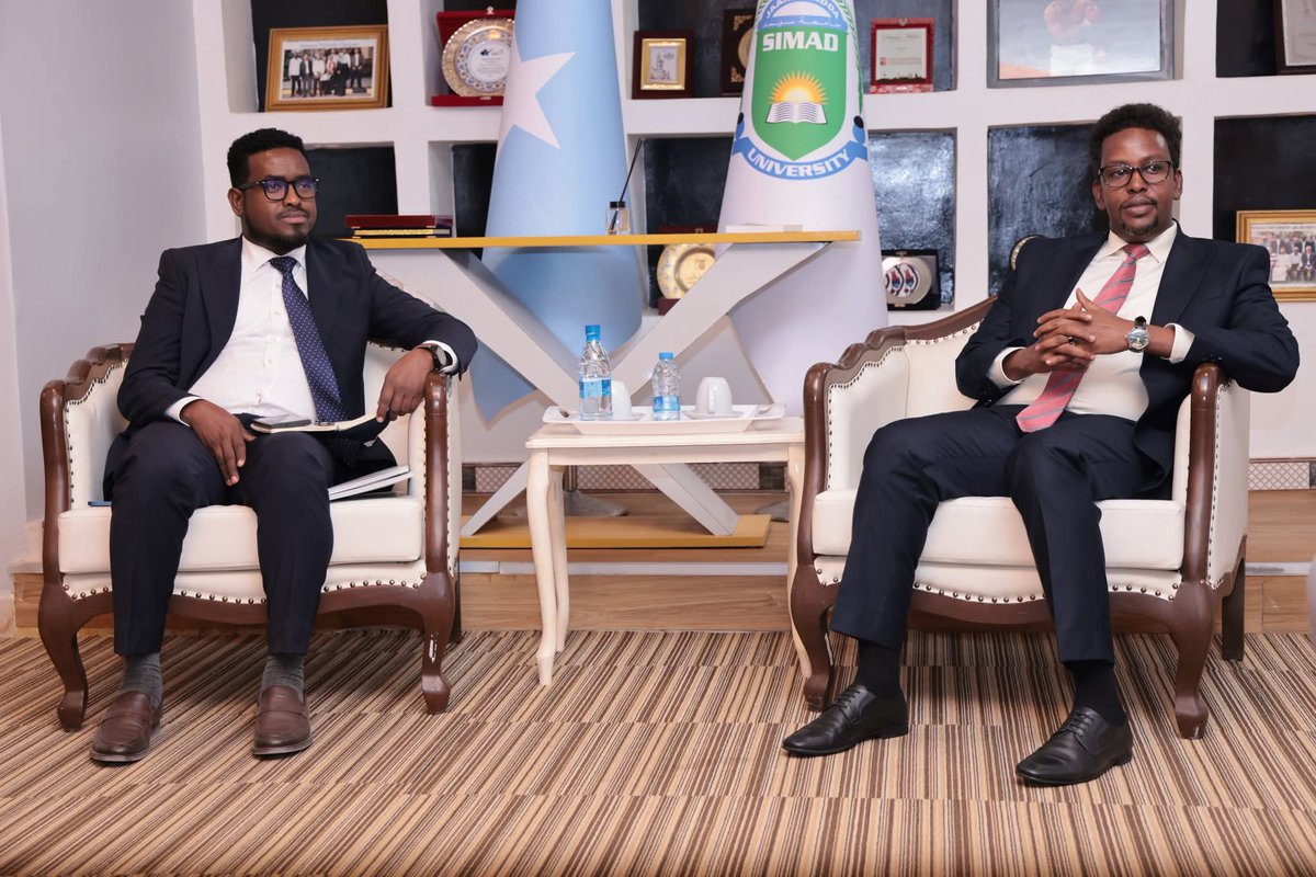 SIMADUniversity's tweet photo. We were honored to host an IGAD delegation led by Mr. Mohamud Kaarshe. Discussions with the Rector focused on ICHE collaboration, joint research, and ICE partnerships—strengthening regional cooperation in higher education and sustainable development.
#SIMADUNIVERSITY #IGAD #RegionalCooperation #HigherEducation