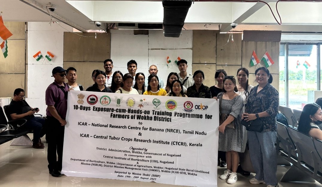 DC_Wokha's tweet photo. #Wokha District sends 19 farmers and officials (including 13 women) to 10 days exposure cum training trip to National level institutes at Tamil Nadu and Kerla to empower farmers and promote agri based entrepreneurs
@MyGovNagaland @MhaYanthan @vineet_ias  #BBBP @dipr_nagaland https://t.co/iThrOJp8Fr