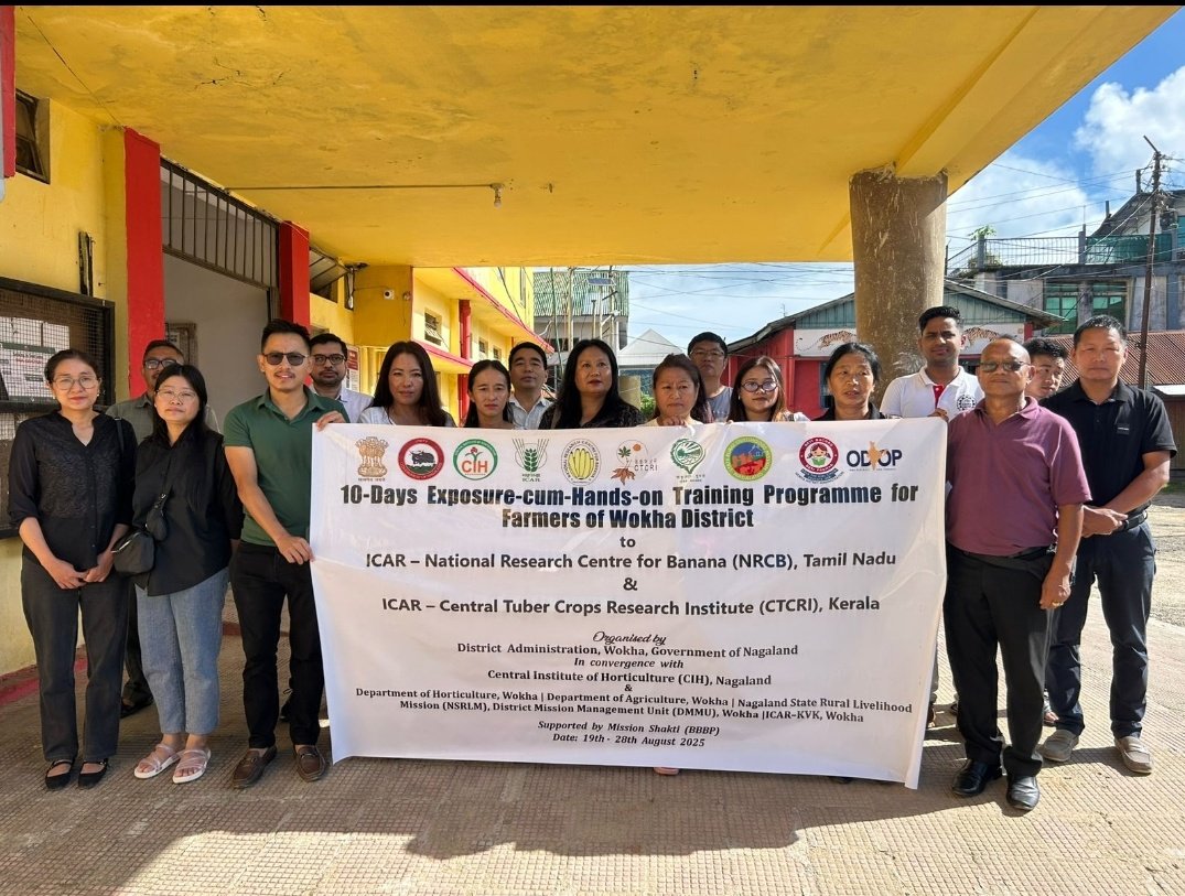 #Wokha District sends 19 farmers and officials (including 13 women) to 10 days exposure cum training trip to National level institutes at Tamil Nadu and Kerla to empower farmers and promote agri based entrepreneurs
<a href="/MyGovNagaland/">MyGov Nagaland</a> <a href="/MhaYanthan/">Mhathung Yanthan</a> <a href="/vineet_ias/">Vineet Kumar</a>  #BBBP <a href="/dipr_nagaland/">DIPR Nagaland</a>