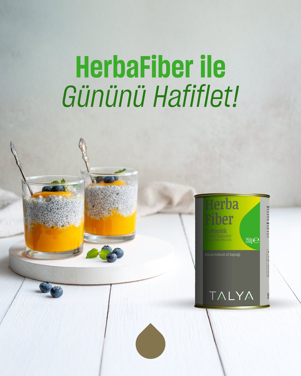HerbaFiber ile sindirimine destek ol! 🌿 Enginar, yeşil çay ve yaban mersini ekstreleriyle prebiyotik lif kaynağı. #TalyaBitkisel