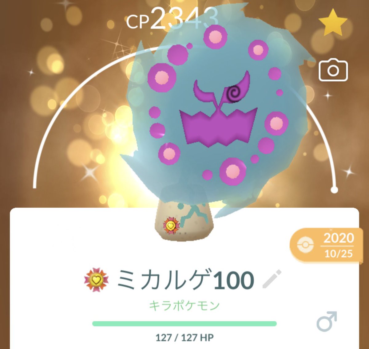 mafu225's tweet photo. PL50になったらバッジが石の方に移動した🪨
そういうサプライズ？🫢

#ミカルゲ
#ポケモンGO
#ポケモンgo https://t.co/0Q1eH2F83f